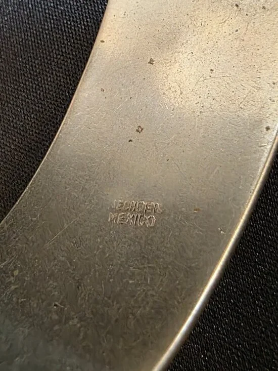 MEXICAN MODERNIST vintage Hecho En México MULTIPLE STONES INLAY CUFF BRACELET - Picture 5 of 6